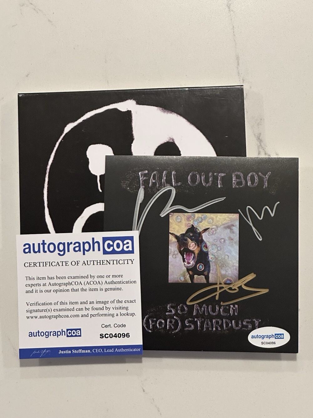 FALL OUT BOY SO MUCH FOR STARDUST SIGNED AUTOGRAPHED ART CARD COA ACOA #9